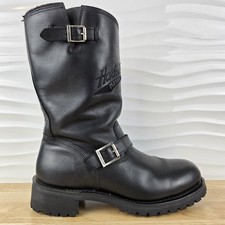 Stivali moto Harley Davidson Trail Boss uomo taglia 12 pelle nera 91417