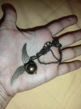 Collana Harry Potter Boccino D'oro Ciondolo Lunga Dorata Hp