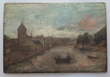 Antico dipinto olio olandese