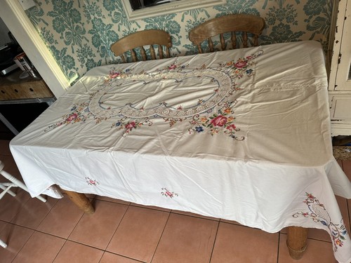 Large cotton tablecloth with - large,