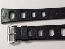 CINTURINO ELASTICO NERO VINTAGE NOS anni 60-70 20MM SWISS MADE SS FIBBIA TROPICA