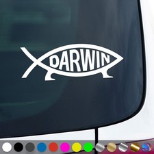 Adesivo Darwin Pesce Evoluzione Ichthys Ateo Sticker Auto Idea Regalo