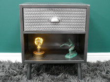 Comodino rustico industriale in metallo cassettiera contenitore vintage