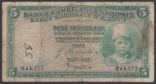 Albania 5 Franga Ari 1926 G-VG