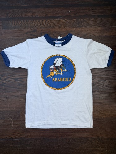 Shirt vintage ringer seabees - t-shirt,