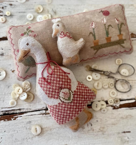 Olive pinkeep cross stitch - olive,