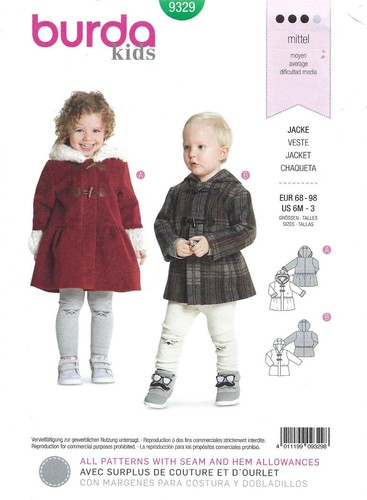 Giacche bambino burda 9329 - burda, con
