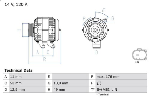 Alternator for bosch 986 - bosch,