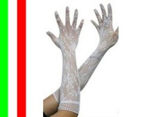 guanti lunghi bianchi sexy lingerie sposa cosplay travestimento hot carnevale