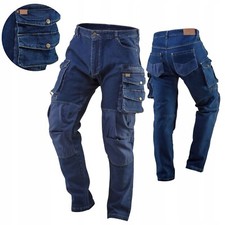 Jeans da lavoro uomo slim fit elasticizzato resistente con tasche ginocchiere pantaloni denim