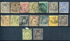 FRANCIA 1876-1900 LOTTO SAGE USATI 16 VALORI DIFFERENTI