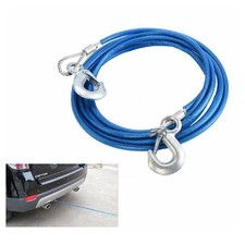 CAVO DA RIMORCHIO GANCIO CORDA 4MT FUNE TRAINO AUTO 3000KG ACCIAIO RIVESTITA