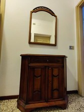 Mobile entrata in legno nero con specchio