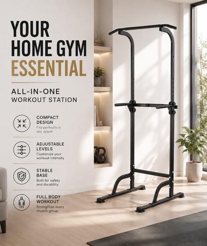 Power tower dip station - power, pull