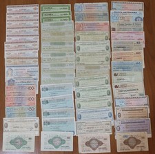 LOTTO DI 55 MINIASSEGNI DI VARIE BANCHE E ISTITUTI ANNI 70 DA COLLEZIONE