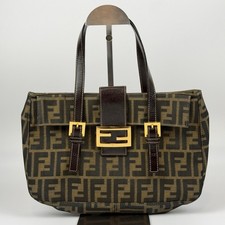 Borsa a mano originale Fendi Mamma Bucket Zucca Gold Hardware Leather z65