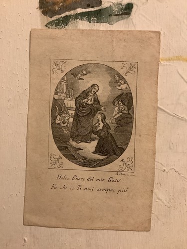 Santino antica incisione dolce - santino,