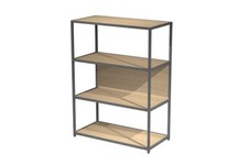 LIBRERIA MODULARE E COMPONIBILE in metallo piani in legno a giorno scaffale