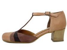 Scarpe Donna aperte Vera Pelle Rosa e Viola Tacco Medio 5 cm Made in Italy