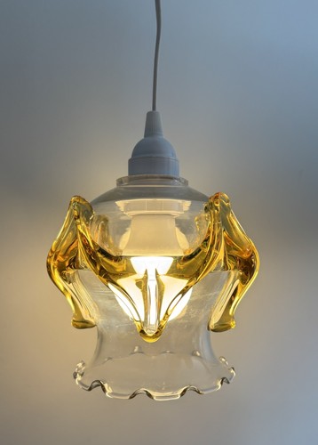Vintage murano amber drip - amber,