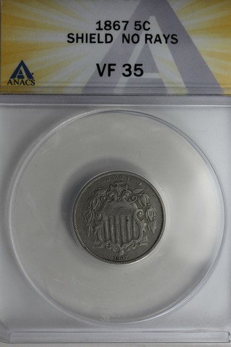 1867 anacs 35 scudo - vf, no