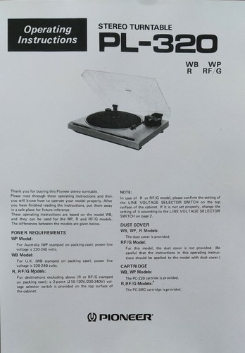 Pioneer 320 giradischi - pl-320,