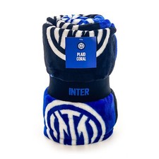 Coperta Plaid Inter in pile coral con elastico misura maxi 150x210 cm