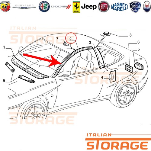 Fiat coupe guarnizione vetro - fiat,