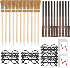 48 Pezzi Matite Bacchetta Magica E Scopa Strega Set Con Tatuaggi Temporanei Di F