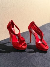 Sandali Casadei in Suede Rosso