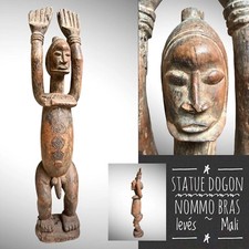 Art Africain Ancien Statue Nommo DOGON Old Tribal Figure Circa 1960 Mali 70cm