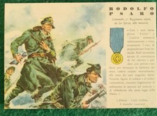 Cartolina Medaglia Oro Valore Militare Alpini Albania 1940