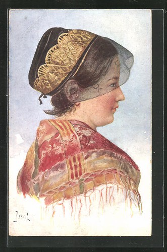 Cartolina svizzera costume - cartolina,