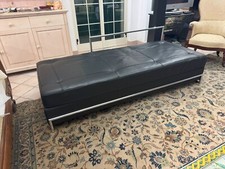 LETTO BAUHAUS DESIGNER  EILLEN GRAY PELLE NERA E ACCIAIO COME NUOVO