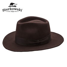 Cappello Fedora Lana Sterkowski INDIANA Indiana Jones Cowboy Tesa Larga Vintage