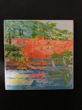 Mario Soave olio su tavola con autentica impressionista porticciolo Cascella