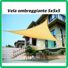 vela ombreggiante tenda telo telone giardino triangolare protezione UV HDPE l
