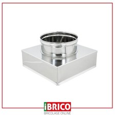 Riduzione Acciaio INOX Quadra con Fascia per canna fumaria Tubi e caminetti