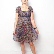 Abito da sposa BLUGIRL BLUMARINE in chiffon di seta floreale ballo taglia M IT 42