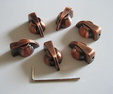 Confezione 6 Pomelli Testa di Pollo Chitarra Inserto Ottone Manopola Puntatore Effetto AMP Bronzo