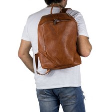 Zaino uomo vintage color cuoio grande zainetto da lavoro viaggio moto ufficio