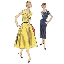 Abito Anni '50 Con Due Gonne E Colletto Staccabile - Bust=34” (86,4cm)