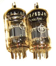 2 VALVOLE AMPEREX  BUGLE BOY ECC88 6DJ8 6922 E88CC MADE IN HOLLAND VALORI OTTIMI