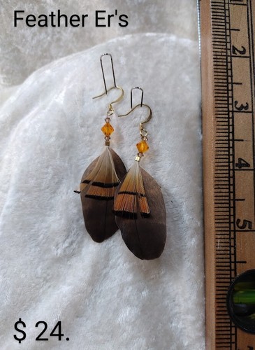 Orecchini piume - 2-1/2",