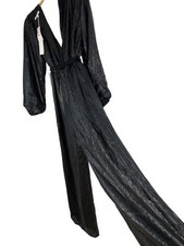 Tuta BTFL-Life nera con paillettes gamba larga M maniche a pouf completamente foderata RV10313 nuova con etichette