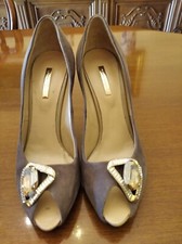 Mario Bologna Scarpe Decolletè N.35 Tacco 11 Camoscio Tortora