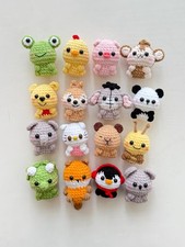 Cute animal crochet keychains - cute,