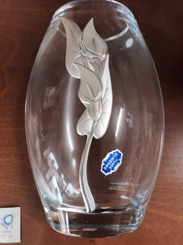 Vaso vetro con decorazione - in,
