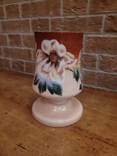 Vaso In Opaline Fiore Dipinto A Mano 23x13 