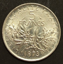FRANCIA 5 FRANCHI FRANCS 1973  FDC UNC